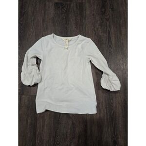 Matilda Jane Girls White Long Sleeve Ruffle Bell Sleeve Top Size 4